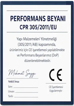 Yapı Malzemeleri Yönetmeliği CE İşareti CE Mark CPR 305/2011/EU